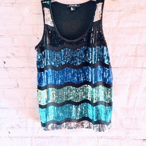 Forever 21 Women's sparkly sequins tank top size small - Picture 2 of 9